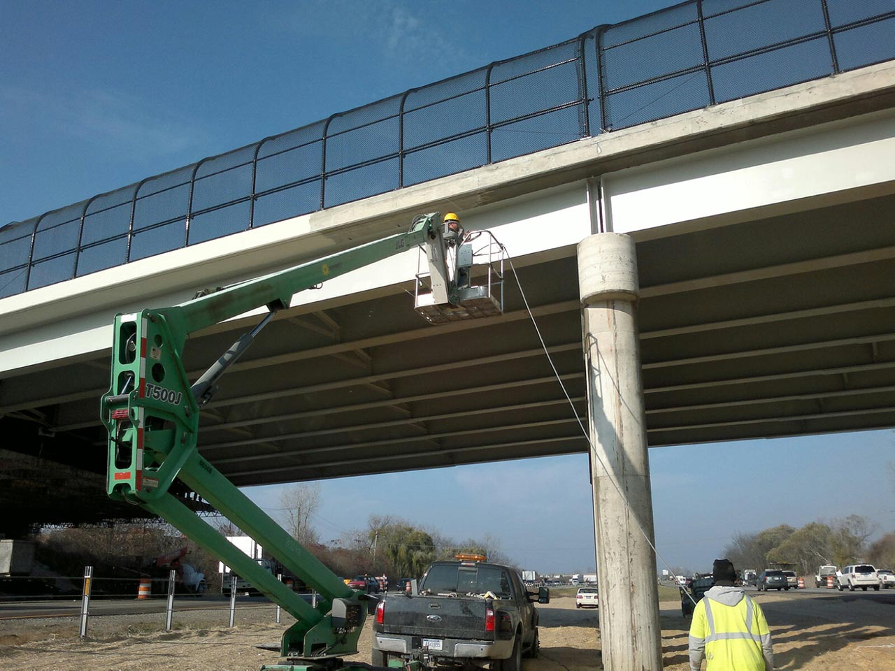 road way bridge support painting